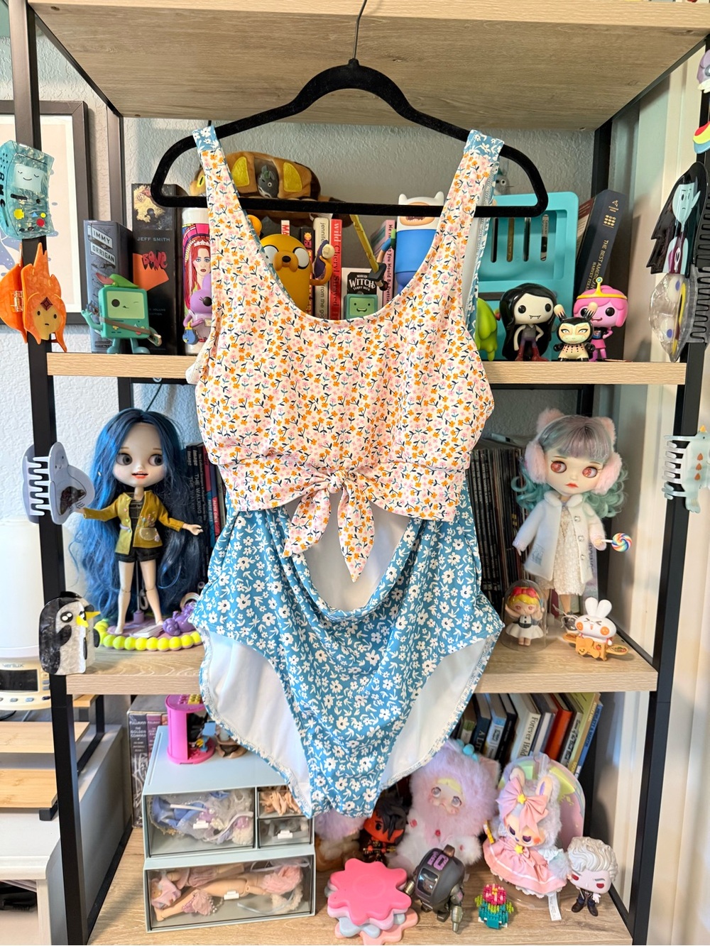 Lime Ricki Two-Tone Floral One-Piece Swimsuit